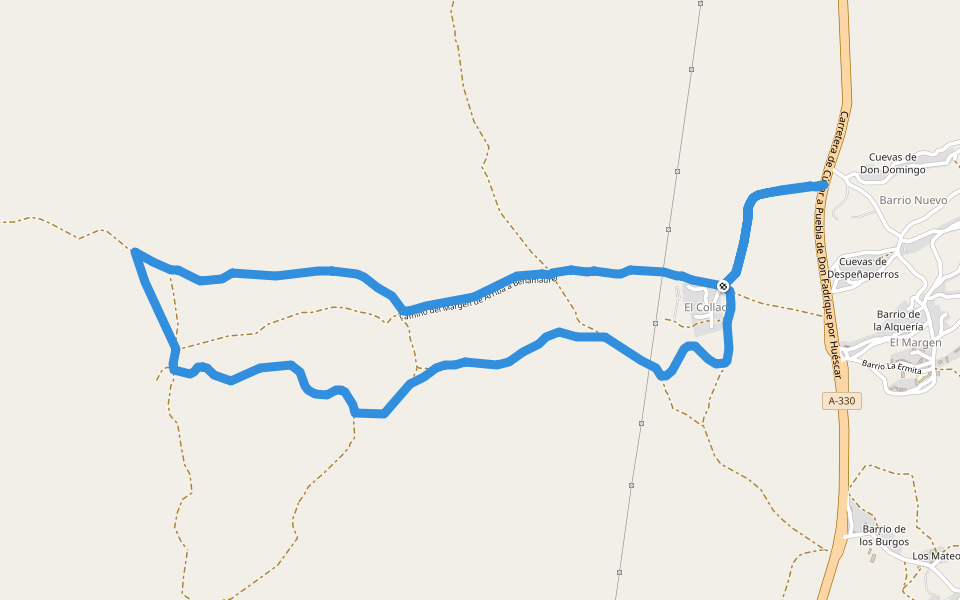 SL-A 288 Humedales de El Margen walking route map in Cúllar
