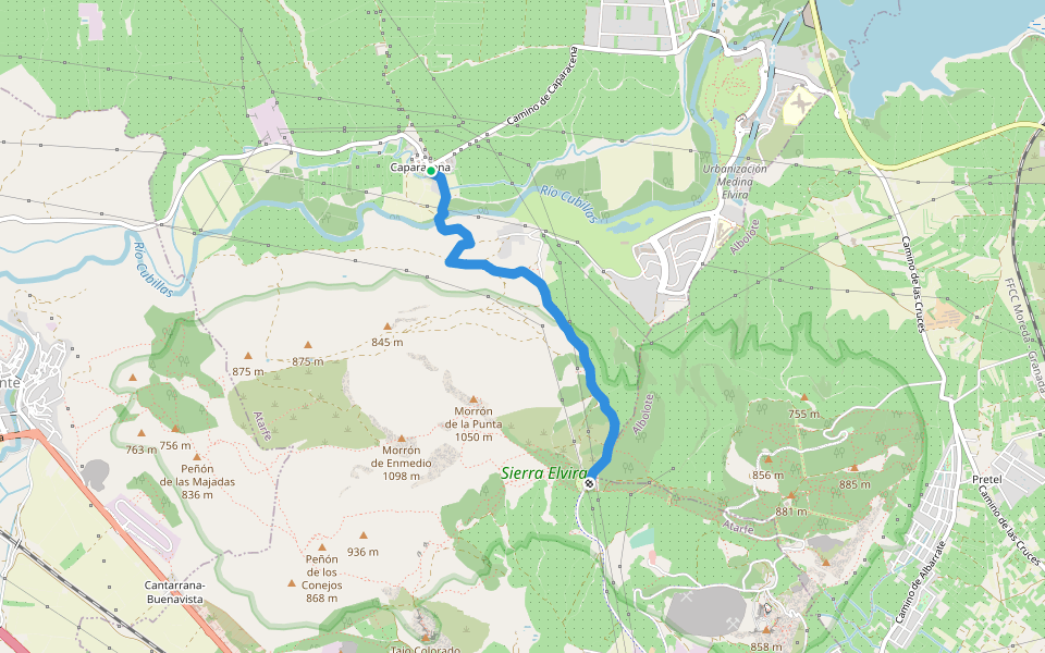 SL-A 305 Camino de Caparacena walking route map in Caparacena
