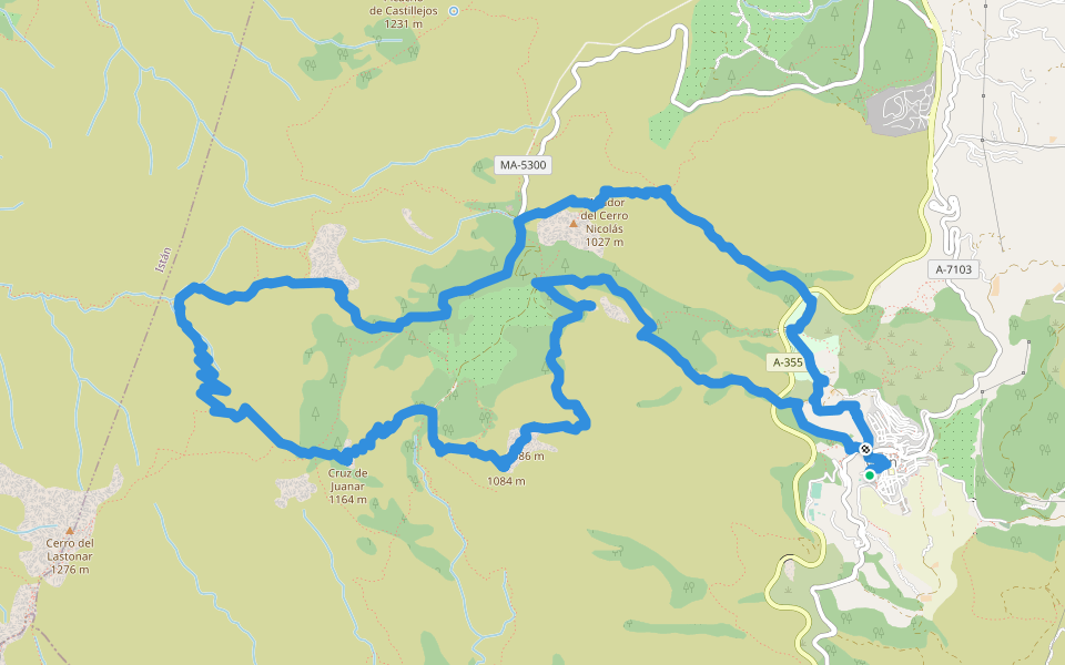 PR-A 431 Tres Picos walking route map in Ojén