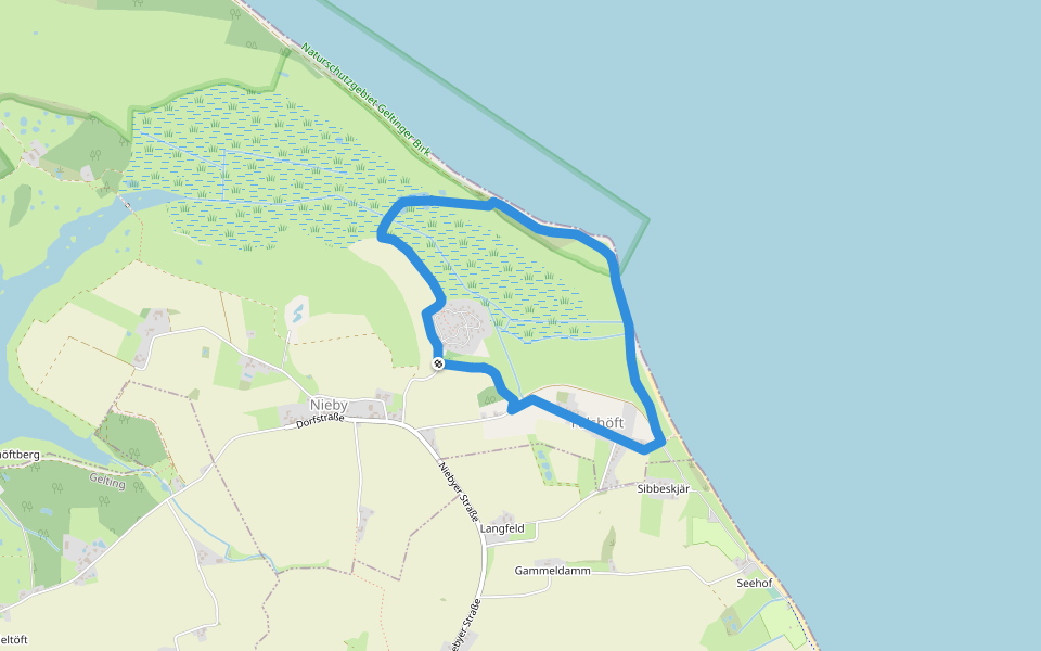 KrötenWeg walking route map in Nieby