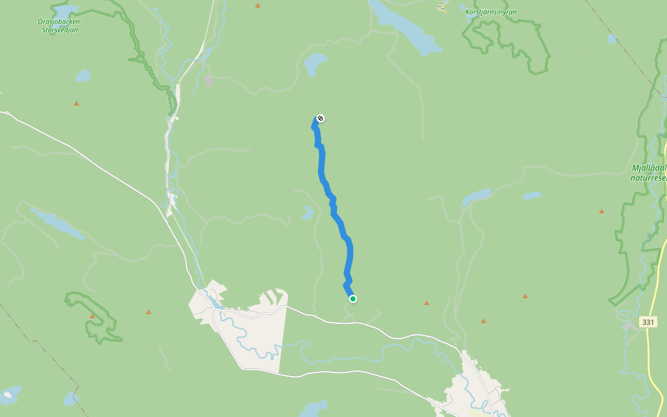 Fuske fäbodstig walking route map in Fuske