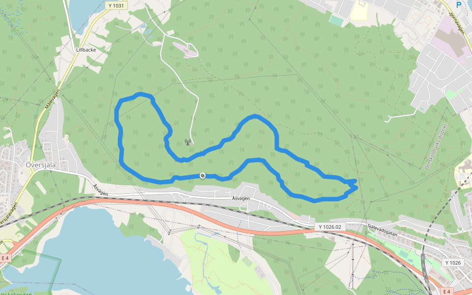 Gula leden walking route map in Örnsköldsvik