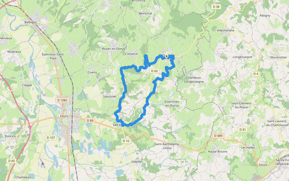 Le Monorail walking route map in Panissières