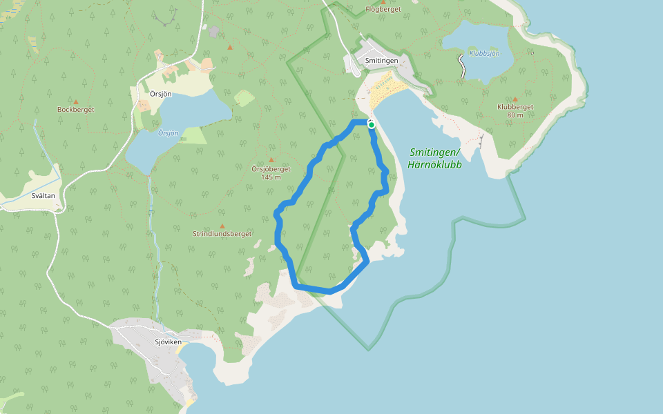 Geologistigen långa walking route map in Härnösand