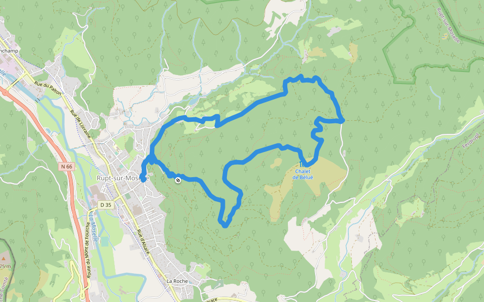 Circuit Chalet de Bélué Anneau bleu walking route map in Rupt-sur-Moselle