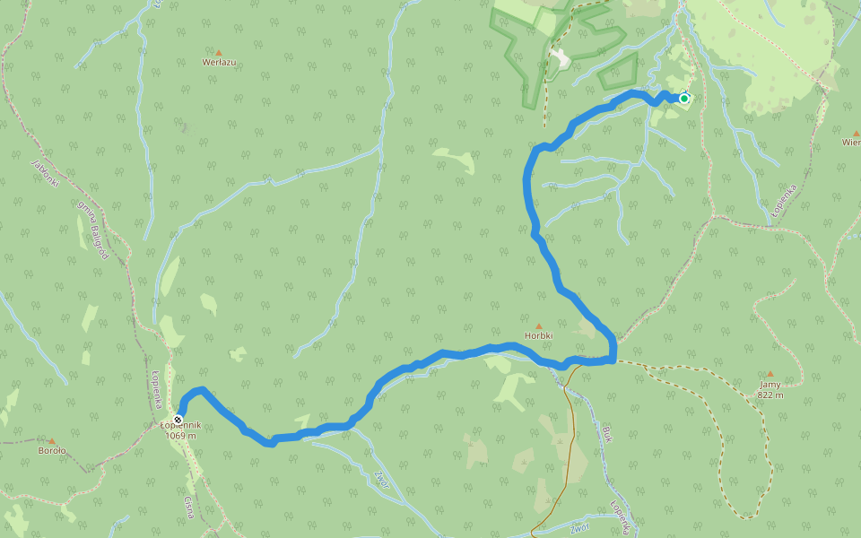Szlak bazowy walking route map in Łopienka