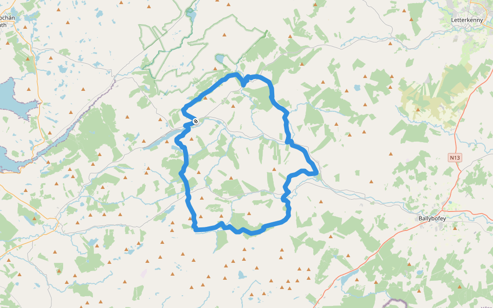 Slí Na Finne - Sli Dhun na nGall walking route map in Fintown