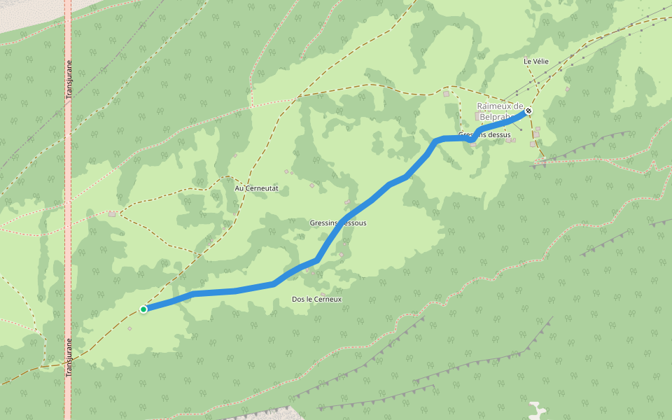 Raimeux - Raimeux de Belprahon walking route map in Belprahon