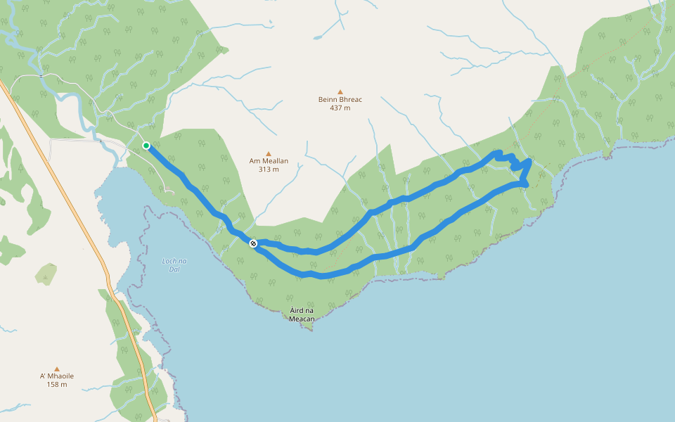 Leitir Fura Trail walking route map in Isleornsay