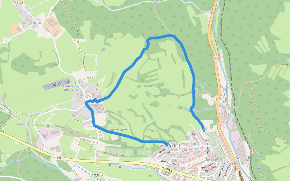 Hrabický okruh walking route map in Vimperk