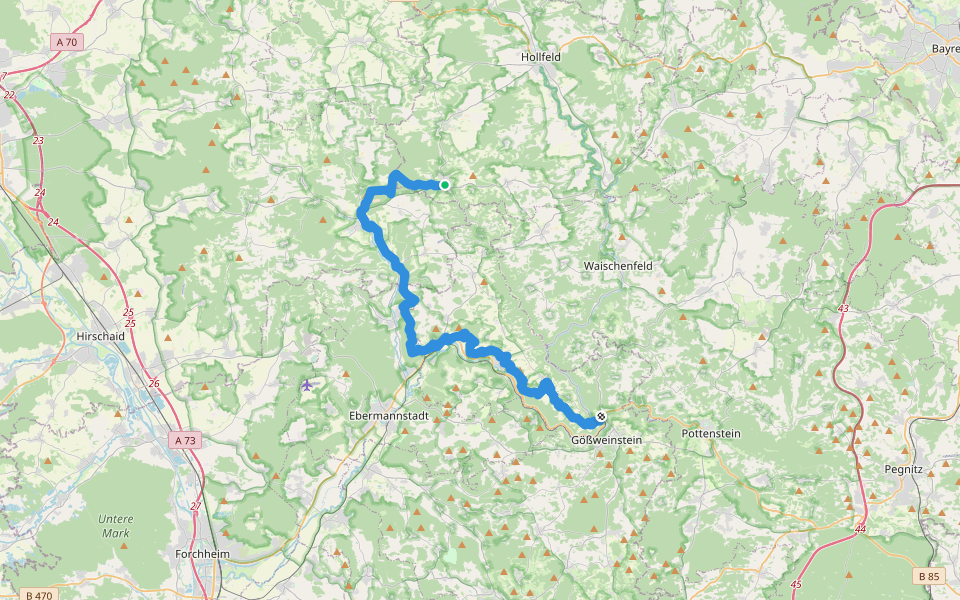 Heinrich-Uhl-Weg walking route map in Aufseß