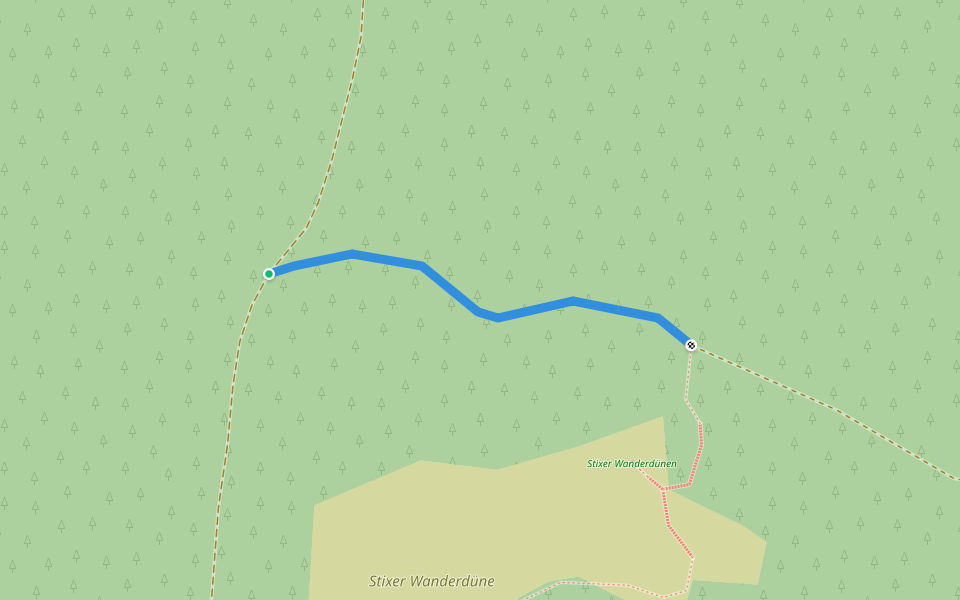 Wanderdünen-Weg Abkürzung walking route map in Amt Neuhaus
