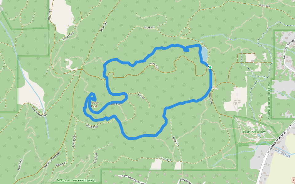 Section 36 Loop Trail walking route map in Corvallis