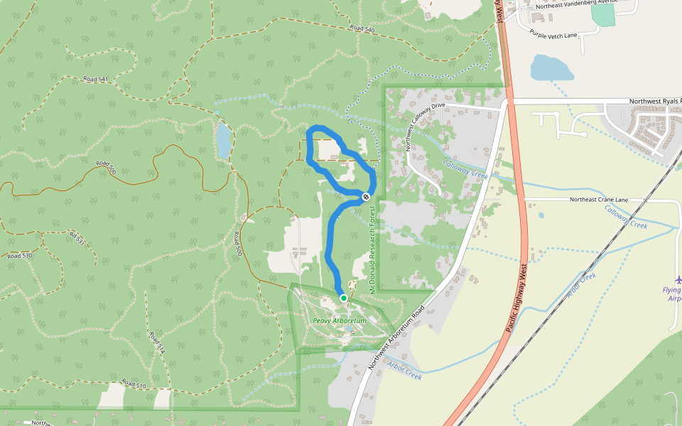 Intensive Management Trail walking route map in Corvallis