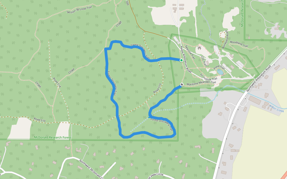 Forest Discovery Trail walking route map in Corvallis