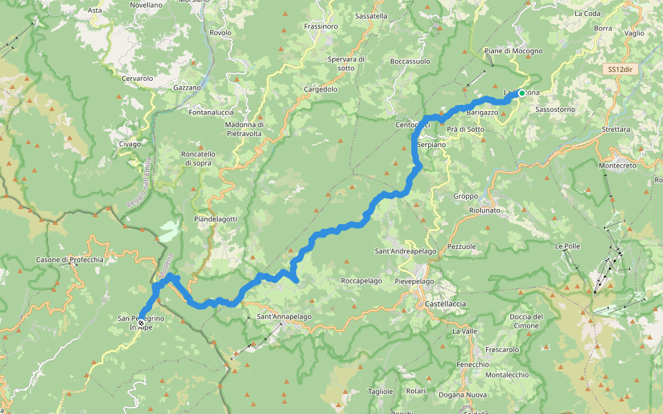 Via Vandelli - Tappa 4 walking route map in La Santona