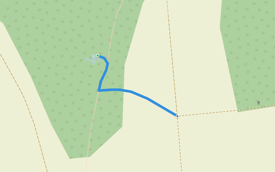 K● (Szent Ilona kút) walking route map in Rezi