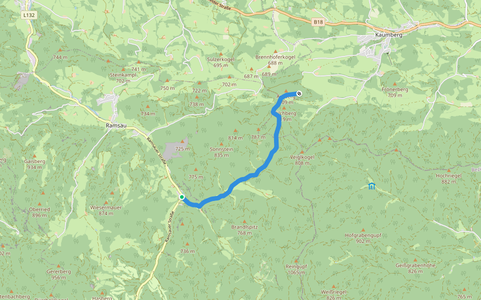 Wittmann (Ramsaubach) - Mariental - Araburg walking route map in Gaupmannsgraben