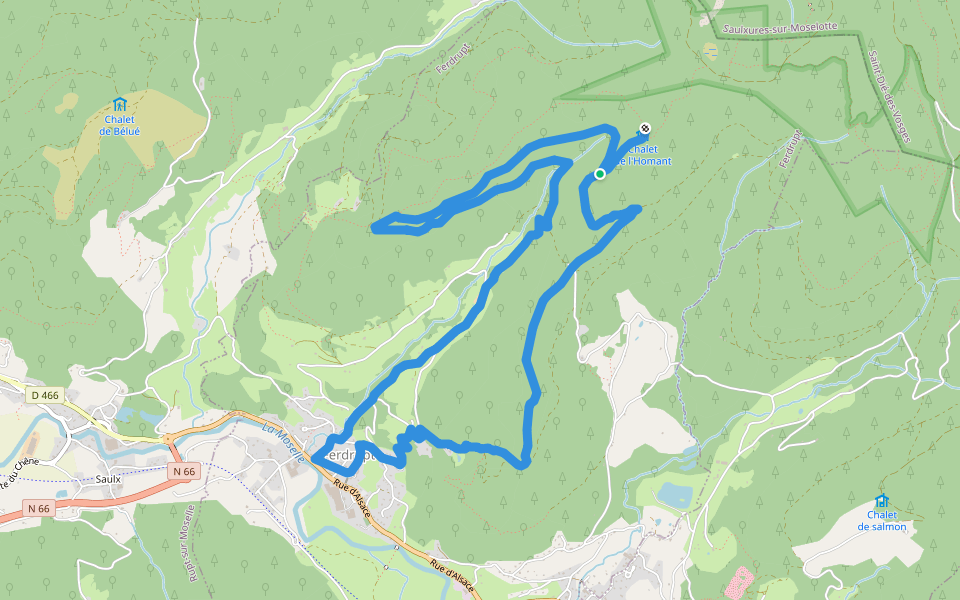 Circuit Col de la Sûre Disque jaune walking route map in Ferdrupt