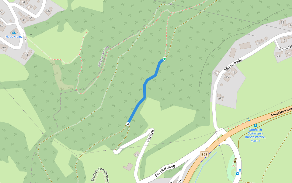 75 walking route map in Döbriach