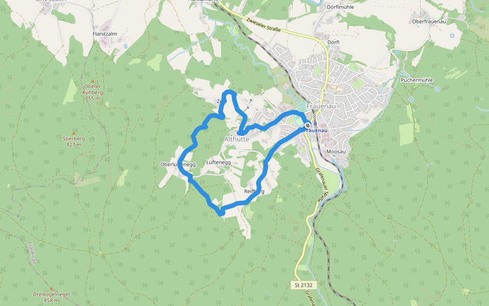Wanderweg 3 walking route map in Frauenau
