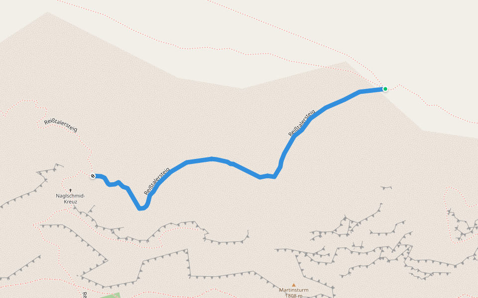 Reißtalersteig 826A walking route map in Raxen