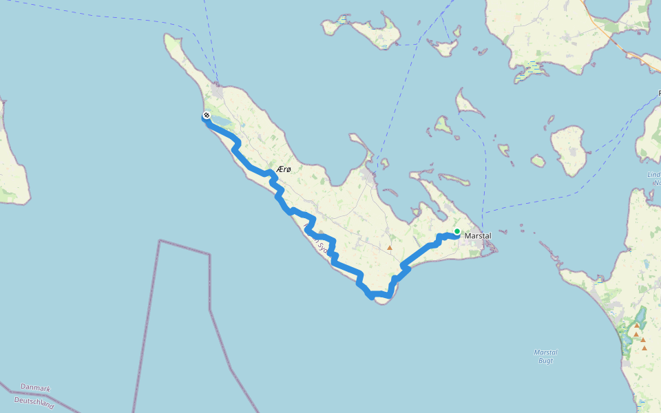 Kyststien walking route map in Marstal