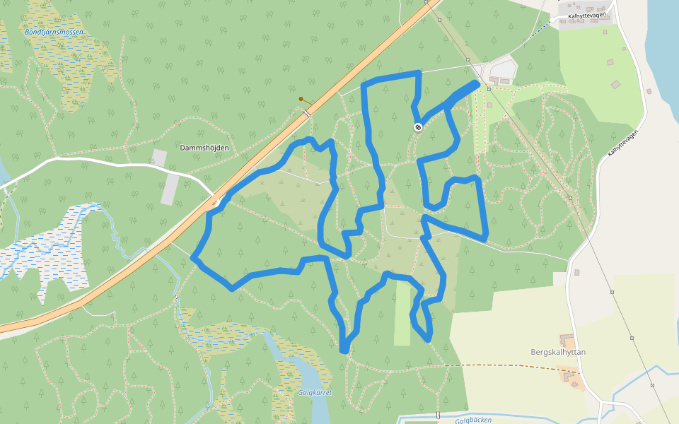 Kalhyttan 6 km walking route map in Filipstad