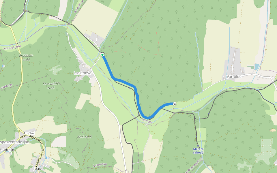 K+ walking route map in Lasztonya