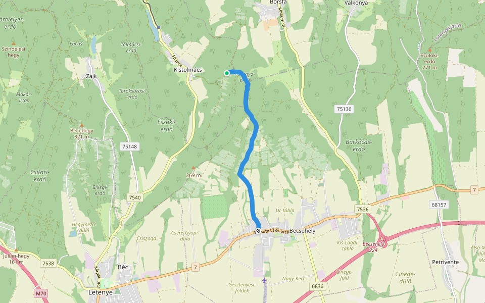 K▲ walking route map in Kistolmacs