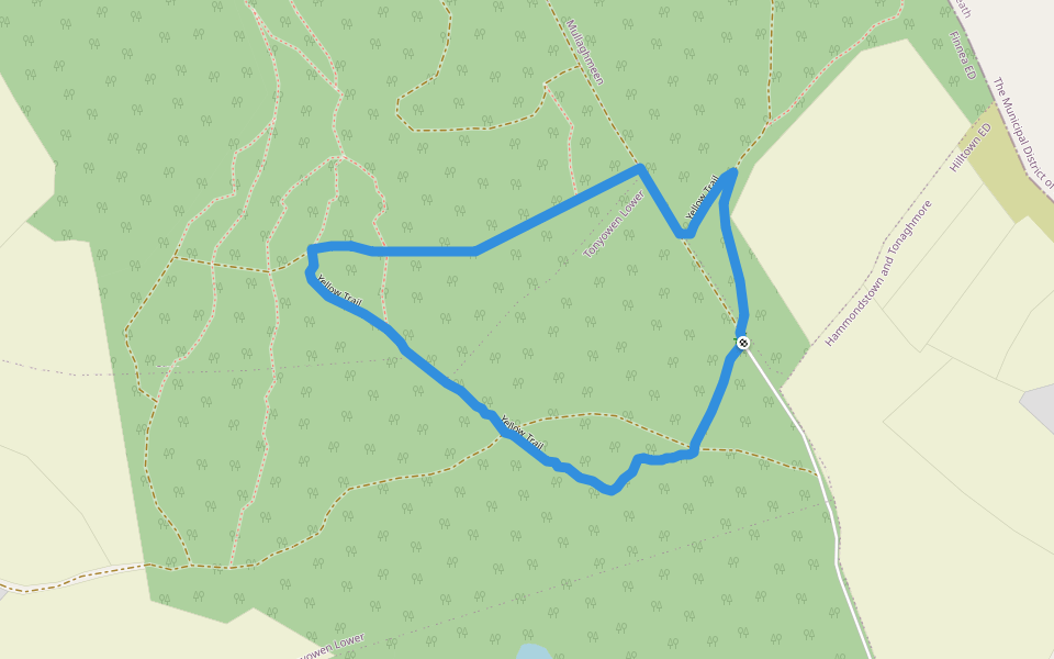 Mullaghmeen Yellow Walk walking route map in Ballymanus