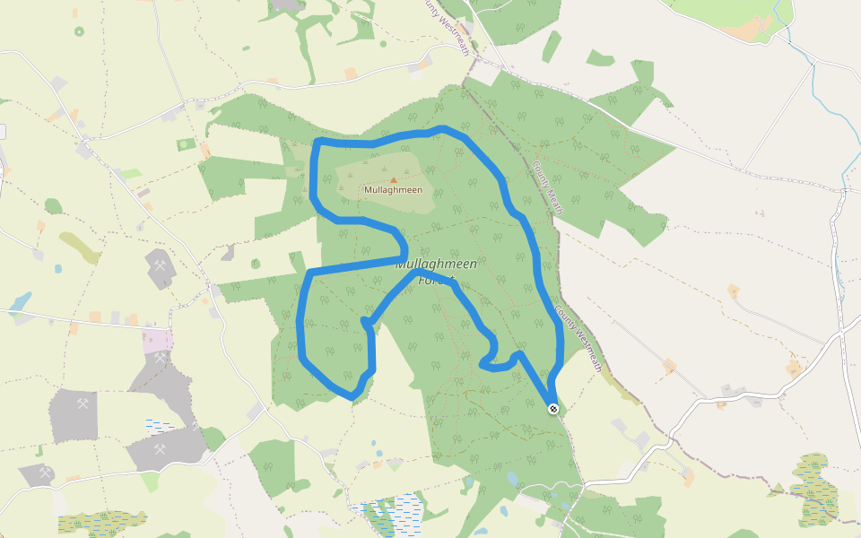 Mullaghmeen White Walk walking route map in Ballymanus