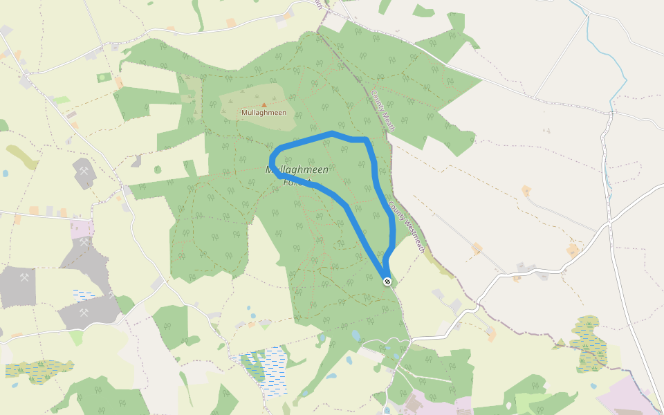 Mullaghmeen Red Walk walking route map in Ballymanus