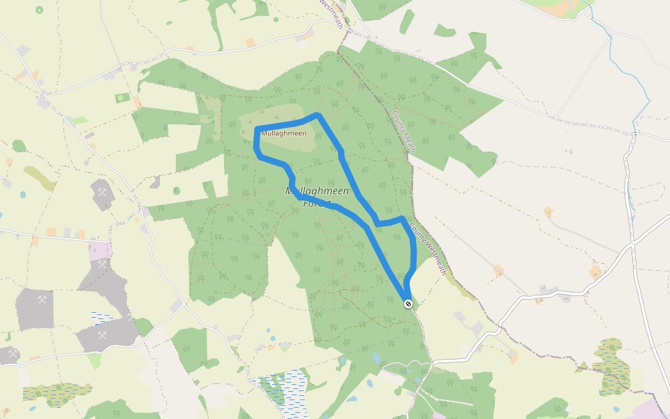Mullaghmeen Blue Walk walking route map in Ballymanus