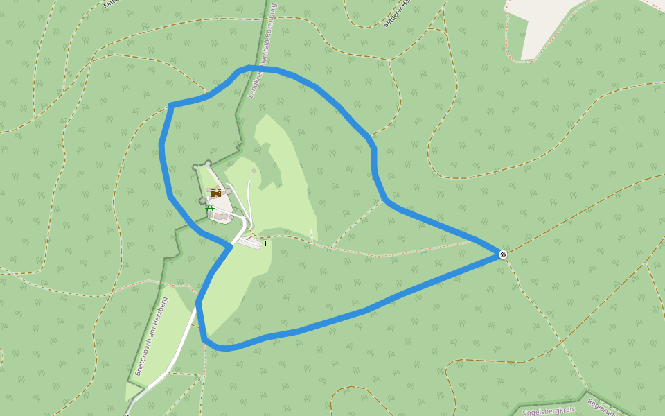 B5 walking route map in Breitenbach am Herzberg