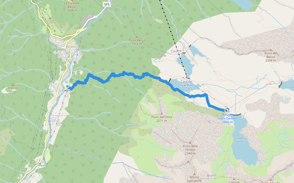 Sentiero della Cultura Casearia walking route map in Branzi