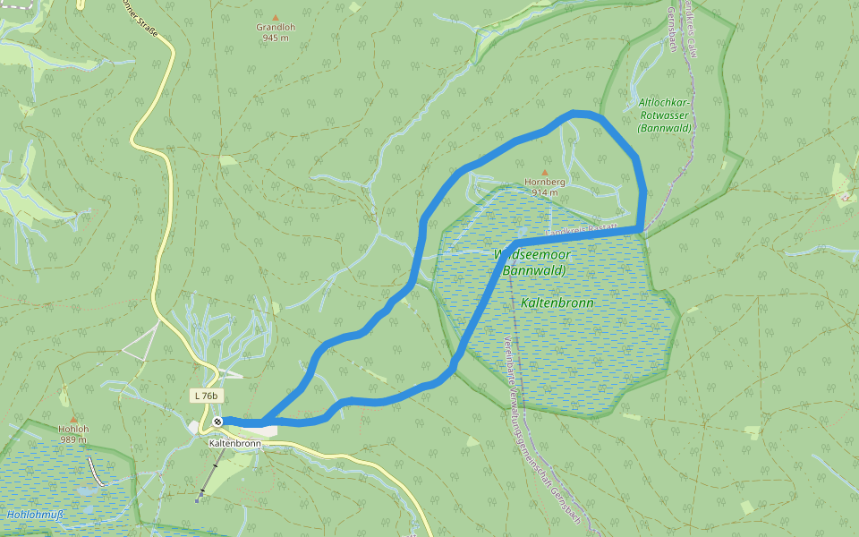 Rundweg Nr. 1 - Grünhütten-Rundweg walking route map in Gernsbach