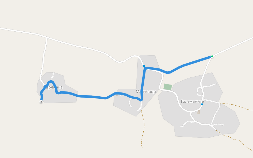 Килифаревски ман. - с. Големаните walking route map in Golemanite