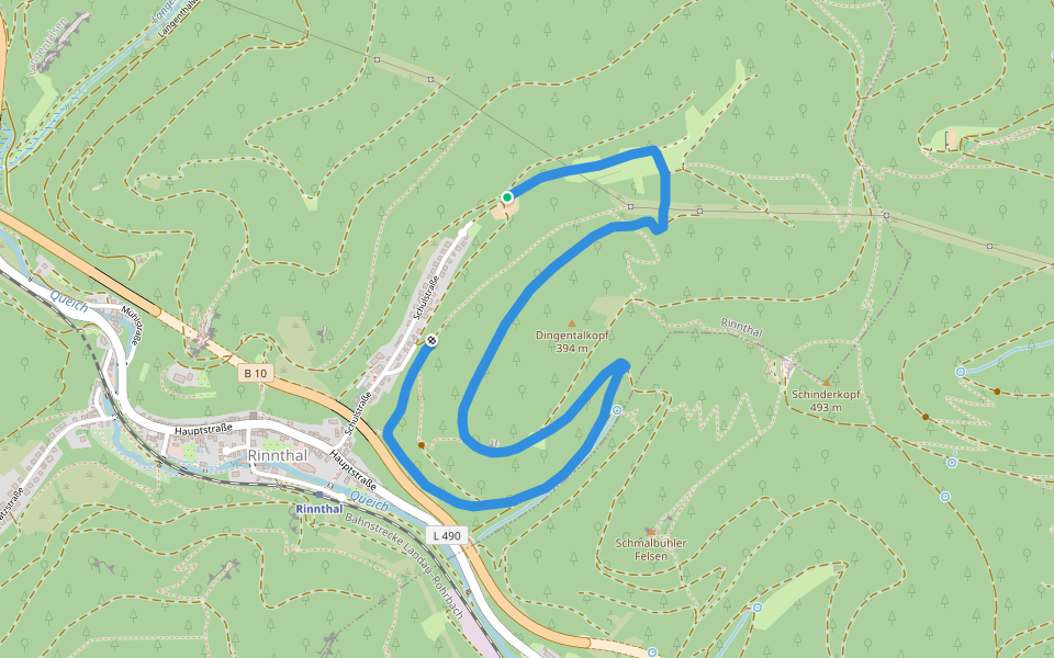 Rundwanderweg 28 Rinnthal walking route map in Rinnthal