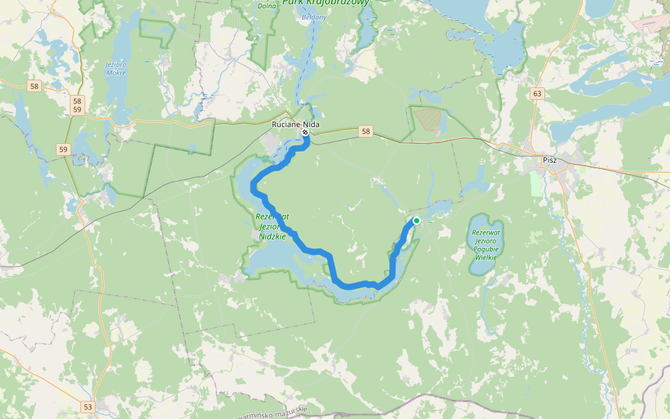 Szlak Puszczą Piską walking route map in Wiartel