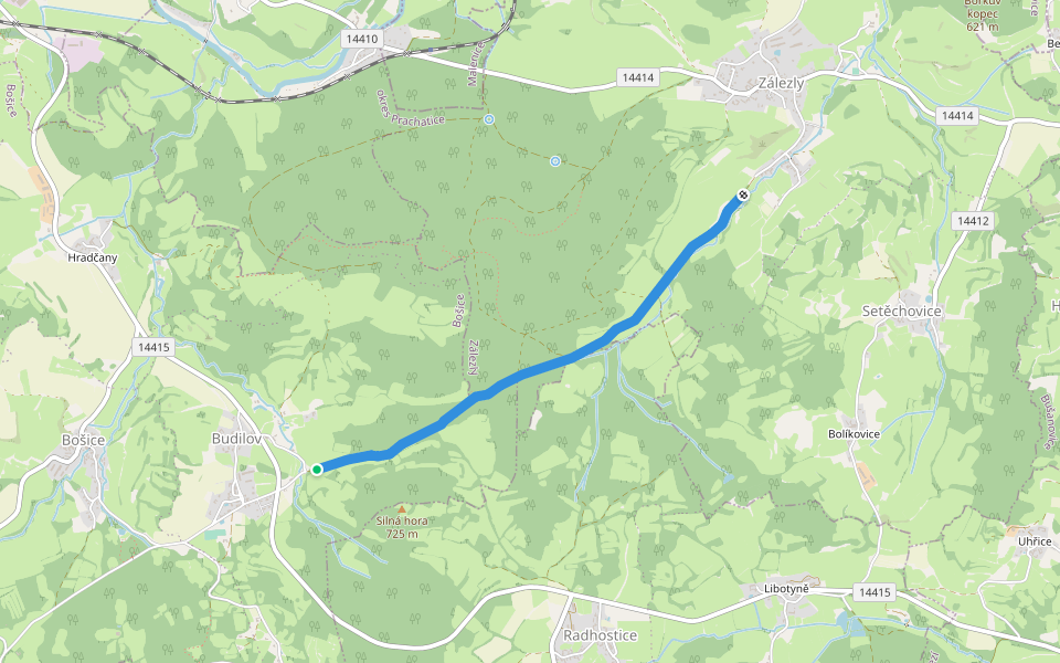 Kovanínská zvířátka walking route map in Bošice
