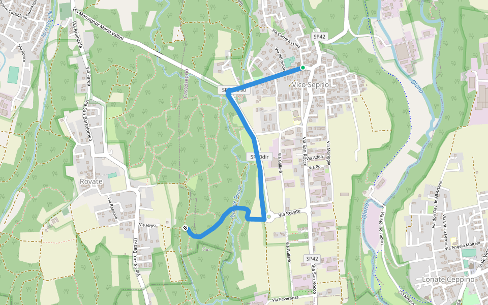 Collegamento Anello del Rile-Dorsale RTO walking route map in Castelseprio