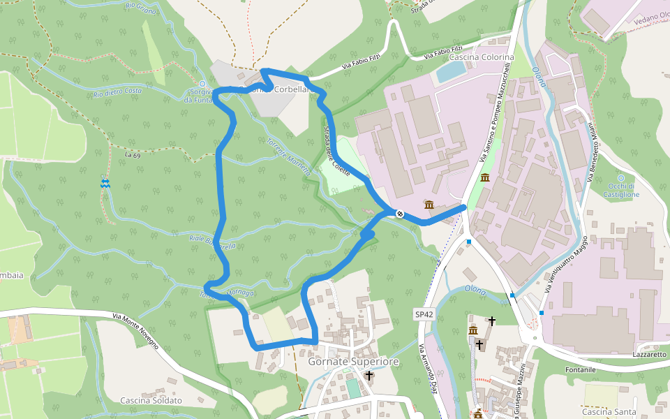 Anello dei Lavatoi walking route map in Castiglione Olona