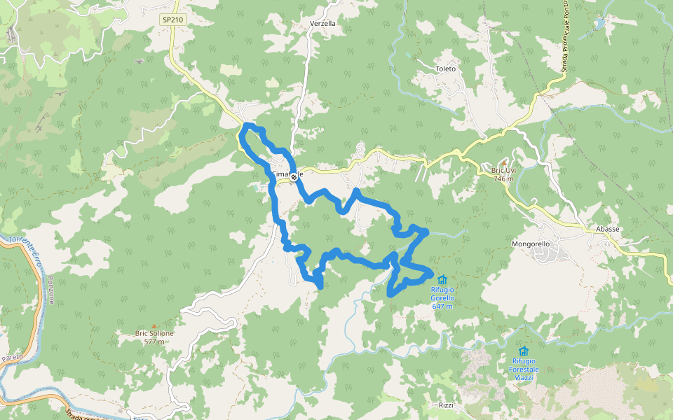 Anello di Cimaferle walking route map in Cimaferle