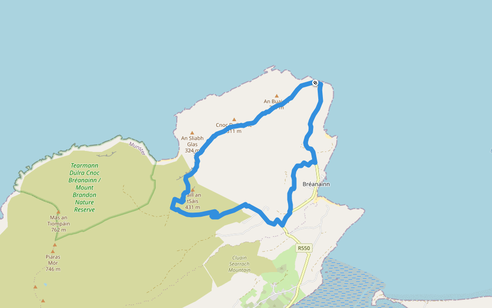 Siuloid a' tSais walking route map in Ballydavid North