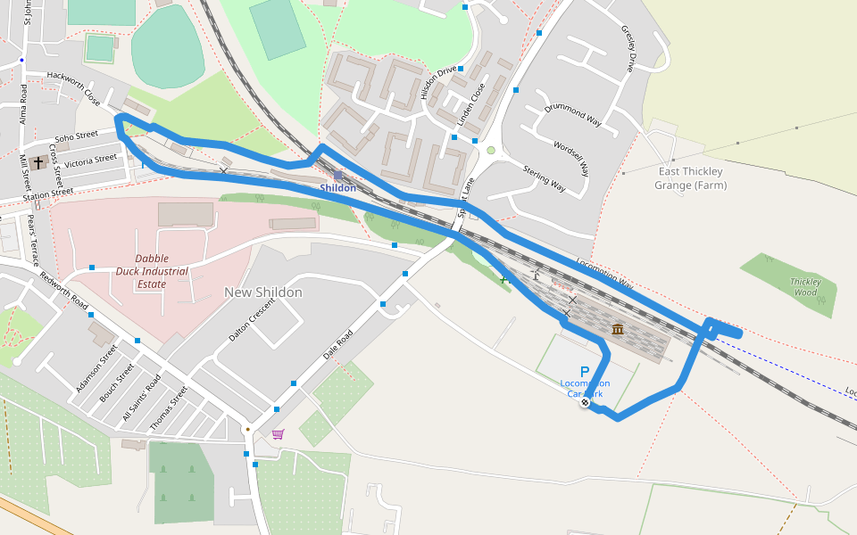 Locomotion & Historic Shildon walking route map in Shildon