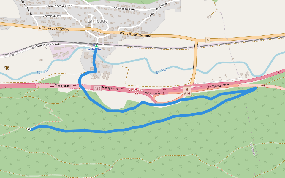Traces de dinosaures walking route map in Péry-La Heutte