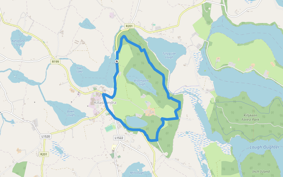 Killeshandra Loop walking route map in Brankill
