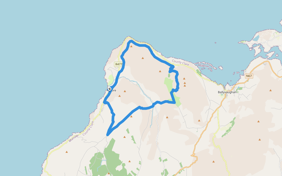 Ballyvaughan Black Head Loop walking route map in Murroogh