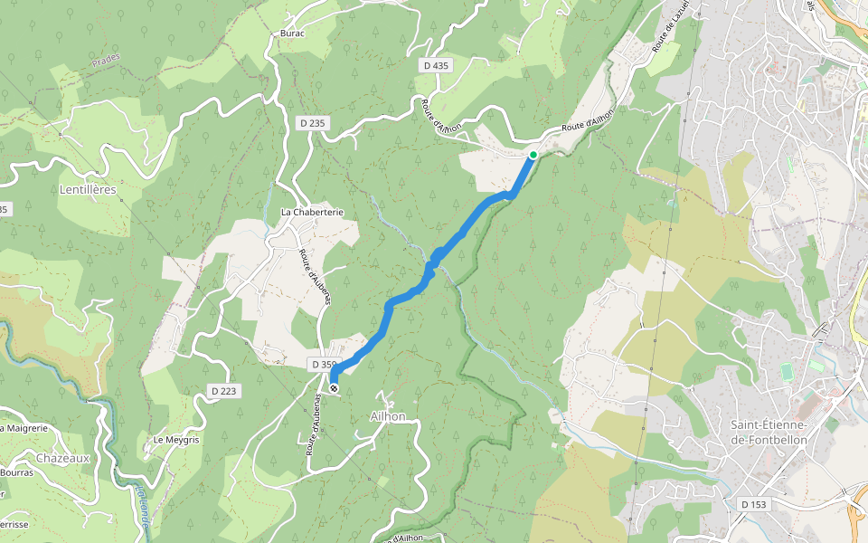 Plaine des Rompudes - Basse Lieure walking route map in Mercuer
